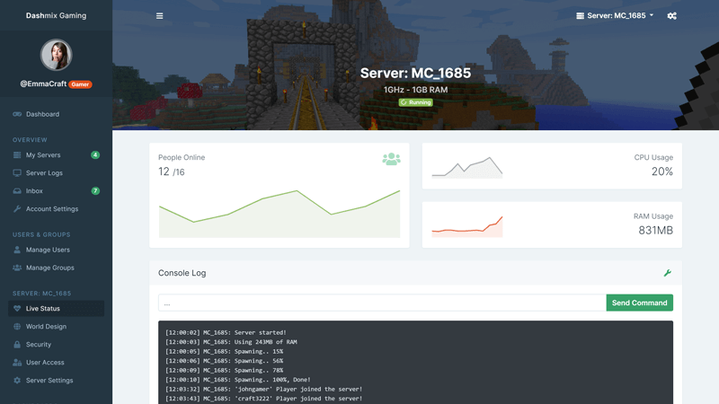 Gaming Dashboard